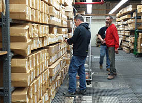 Image.  Records Center staff pulling boxes