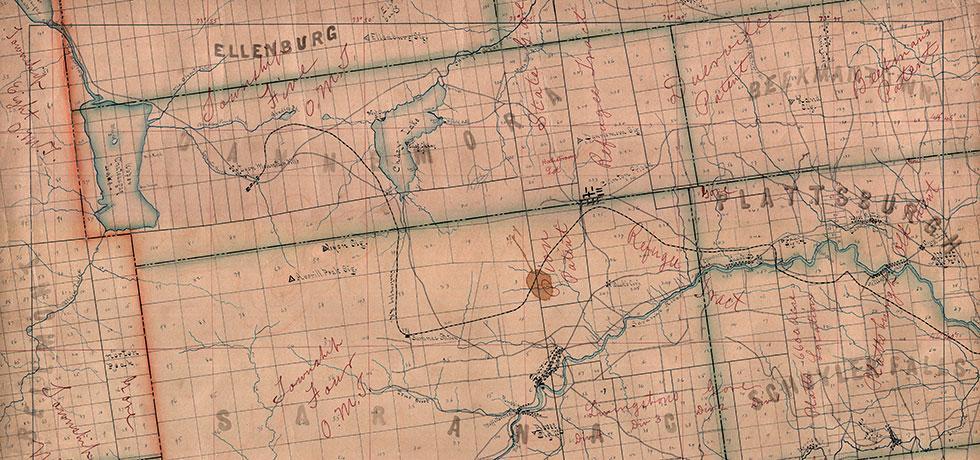 Image. View Colvin's map of the Towns of Plattsburgh, Beekmantown, Schuyler Falls, and more