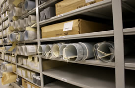 Rolled storage of oversize documents, NY State Archives, Albany, NY