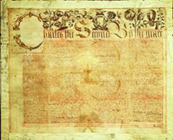 Duke of York's Charter from his brother King Charles II, granting him the colony of New York, 1664.