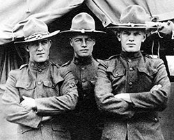 World War I, Tennent Brothers, Sergeant David Gaily Tennent, Private David Peck Tennent, and Private Donald Roy Tennent. David Peck Tennent and Donald Roy Tennent are brothers.