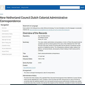 The finding aid provides detailed information for series 1809 Image. Sample finding aid.