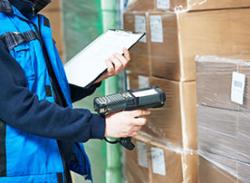 Image.  Staff scanning boxes