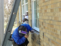 Window repair at Half Shire Historical Society, Richland, NY